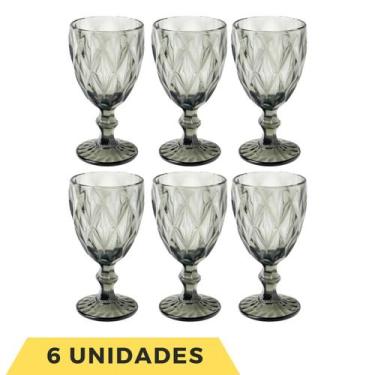 Imagem de 6 Taça Diamante Cinza Metalizado 340ML Bico de Jaca Eventos - PRATICAS