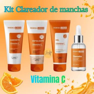 Imagem de Kit Vitamina C Dermachem Anti-Idade Clareador com Sérum  Todos os Tipo