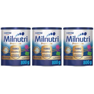 Imagem de Kit Composto Lácteo Milnutri Premium 800g - 3 Unidades