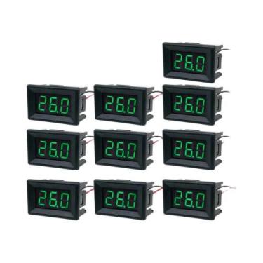 Imagem de Voltímetro Digital Mini 0-30V 1-10 Peças Com Tela LED Vermelha, Azul E