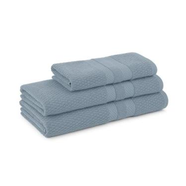 Imagem de Jogo De Toalhas 3 Peças 2 Banho Gigante E 1 Rosto Buddemeyer, Azul - 3