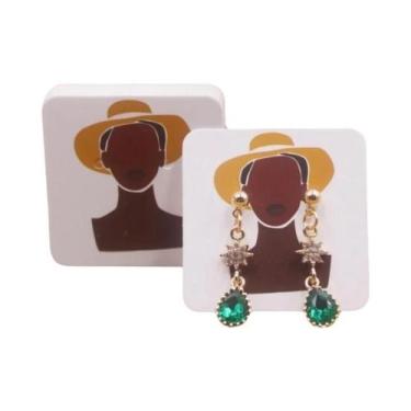 Imagem de Cartões De Luxo Para Joias E Brincos 4x4cm, 100 Peças, Etiquetas De Em