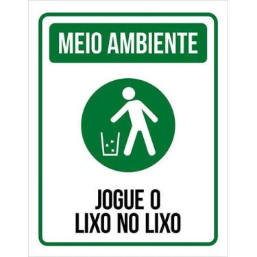 Imagem de Kit 10 Placa Acm Meio Ambiente Jogue Lixo No Lixo 18X23 - Sinalizo