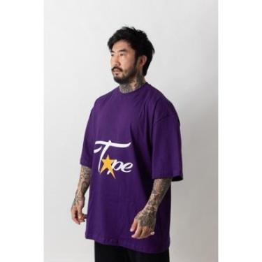 Imagem de Camiseta Oversized Gola Alta Superstarr Roxo-Unissex