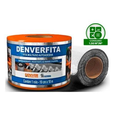 Imagem de Manta Asfaltica Aluminizada 10Cm X 10M 40180012 Denverfita - Meu Confo