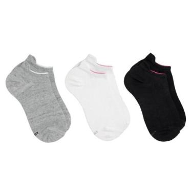 Imagem de Kit 3 meias lupo feminino ref: lup04536-089, Branco, Cinza, Preto, 34/