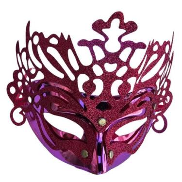 Imagem de Máscara Dupla Pink Carnaval Veneziana Festa Casamento - sm decora