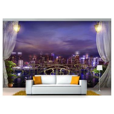 Imagem de Papel De Parede Paisagem Digital Varanda Noite  Dah18