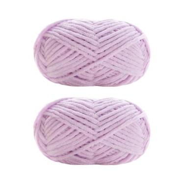 Imagem de Fio De Veludo Grosso 2 Peças 50g Cada Lã Chenille Macia Para Tricô Art
