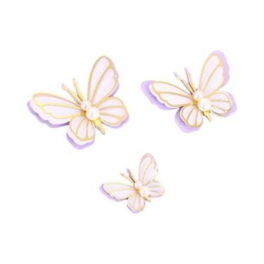 Imagem de 3D Borboleta Bolo Topper para Decoração de Feliz Aniversário, Sparkly 