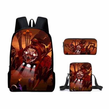 Imagem de Conjunto de mochilas escolares Choo-Choo Charles Cartoon Kids, 3 unida