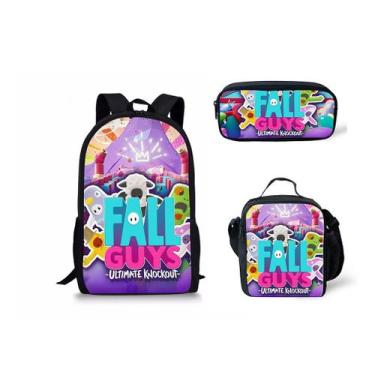 Imagem de Conjunto de mochilas Falls Guys Anime School para crianças - yiweisai