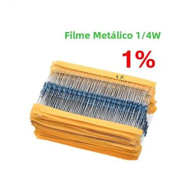 Imagem de Resistor De Filme Metálico 1R 22M 1% 100R 220R 1K 15K 22K Ohm Componen
