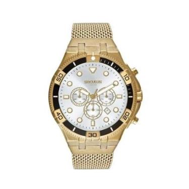 Imagem de Relógio Seculus Masculino Dourado Cronografo 44183gpsvda1-Masculino