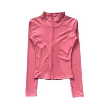 Imagem de Jaqueta Feminina De Treino De Secagem Rápida Com Elastano, Manga Longa