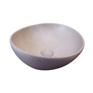 Imagem de Cuba para Banheiro Cerâmica Cinza Claro Granito Oval 42cm Reno RC 8005