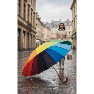 Imagem de Guarda-Chuva Arco-Íris Automático 16 Varetas Grande - Congratulations 