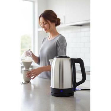 Imagem de Chaleira Elétrica Inox 1.7L: Água Quente Rápida e Segura - Congratulat