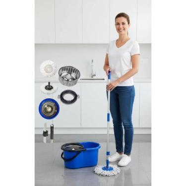 Imagem de Balde Mop Giratório C/ 2 Refis Microfibra Limpeza Total - Congratulati