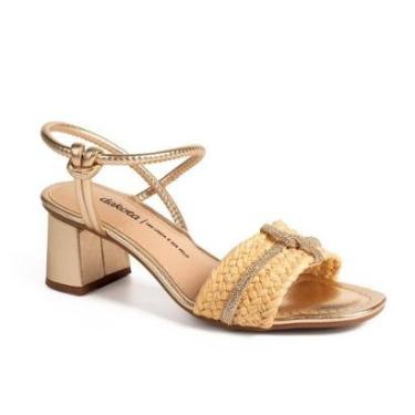 Imagem de Sandália Dakota de Salto Bloco Metalizada Feminina Y9743-Feminino