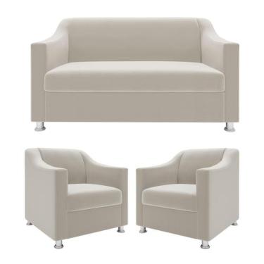 Imagem de Recepção Clínica Sofisticada: Namoradeira 2l + 2 Poltronas - Móveis Ma