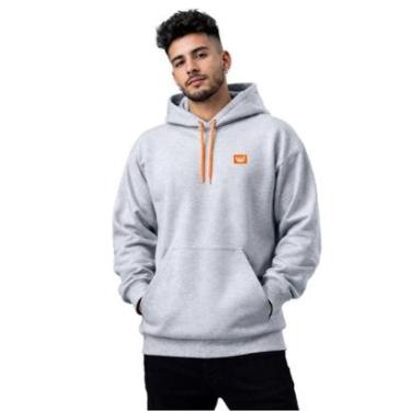 Imagem de Moletom Masculino Canguru com Capuz Flanelado Estampado Relaxado Casual Inverno Confortável-Masculino