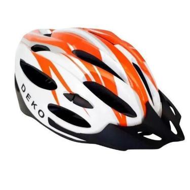 Imagem de Capacete C/ Sinalizador Led Ciclismo Mtb Branco/ Deko-Unissex