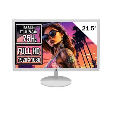 Imagem de Monitor Led 21.5 Branco Brazilpc 75hz 5ms Full Hd Widscreen