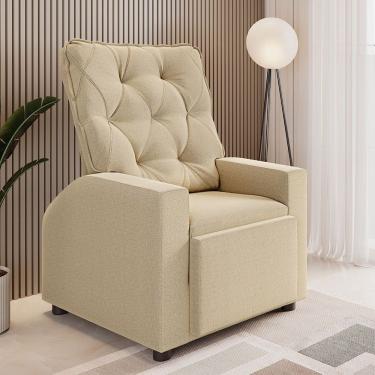 Imagem de Poltrona Reclinavel Paula com Tecido Linho Claranti