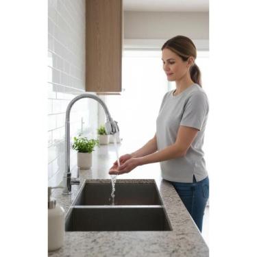Imagem de Torneira Cozinha ABS Parede Flexível Monocomando Cromada - Congratulat