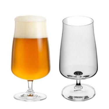 Imagem de Jogo 2 Taça De Cerveja Chopp De Cristal Ecológico 380ml Wolff