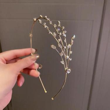 Imagem de Tiara Elegante Com Pérolas E Strass Para Mulheres, Acessório De Cabelo