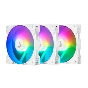 Imagem de Kit com 3 Ventoinhas Rise Mode Z Led 5V, 120mm, Led ARGB, Branco - RM-ZLD-5V-ARGB-W-Unissex