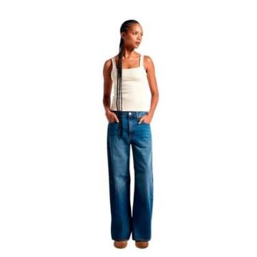 Imagem de Calça Jeans Feminina Hering Barrel Cintura Média-Feminino