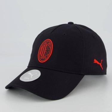 Imagem de Boné Puma AC Milan Preto e Vermelho, Único