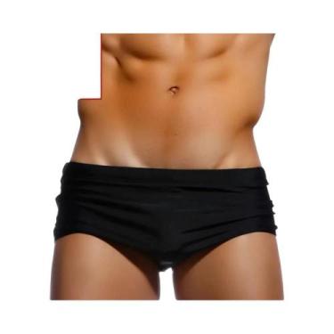 Imagem de Sunga Boxer Preta Masculina Sexy Estilo Brasileiro Para Natação, Surf 