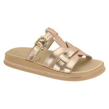 Imagem de Tamanco Adulto Feminino Moleca 5509.202, Ouro rosado, 35