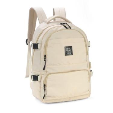 Imagem de Mochila Juvenil Bege De Costas Reforçada - Up4you - Luxcel