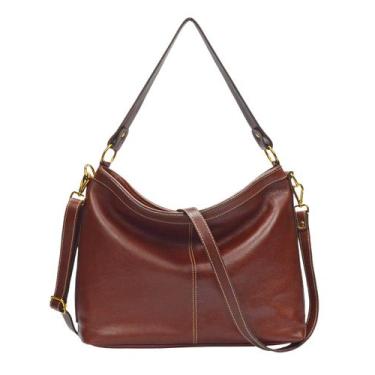 Imagem de Bolsa Feminina Media Transversal Tiracolo Couro Legítimo Madamix MDXB3