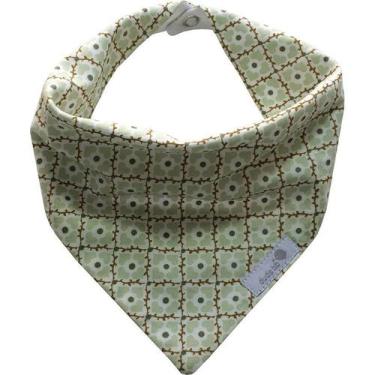 Imagem de Babador bandana flor coração verde claro - Dudsbb