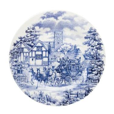 Imagem de Jogo de Pratos de Sobremesa Donna Cena Inglesa Azul 18cm - Oxford - - 