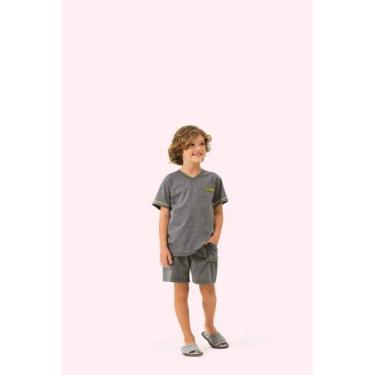 Imagem de Pijama Masculino Infantil Manga Curta Lealdade em Malha Mescla - Lua E