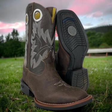 Imagem de Bota Texana Bico Quadrado Masculina Original Durango Couro Legítimo Ma