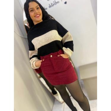 Imagem de saia cotelê feminina fashion. - bellas pink, M, Marsala