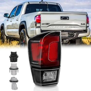 Imagem de SAFAUTOPARTS Luzes traseiras tacoma 2016 2017 2018 2019 2020 tacoma lado do motorista caixa preta vermelha interna