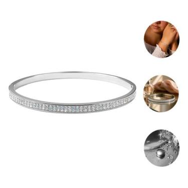 Imagem de Bracelete Prata 925 Feminino Cravejada Zircônia - Diora, Dourado