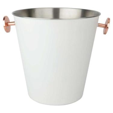 Imagem de Champanheira em Aço Inox Branca c/Alça Cobre 4,6L Fracalanza