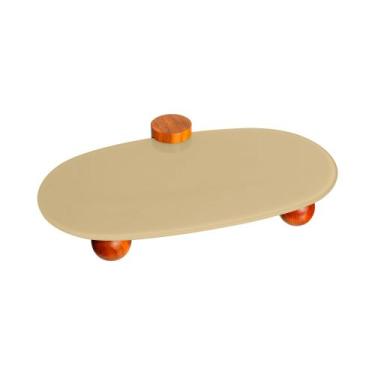 Imagem de Centro de Mesa em Vidro Rose Amendoa 58,5 x 35 x 12cm - HomeGlass