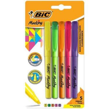 Imagem de Pincel marca texto Marking Fluorescente com 5 cores - Bic