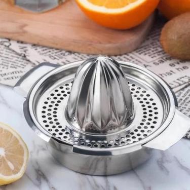 Imagem de Espremedor Manual De Cítricos Em Aço Inoxidável Com Tigela E Coador Pa
